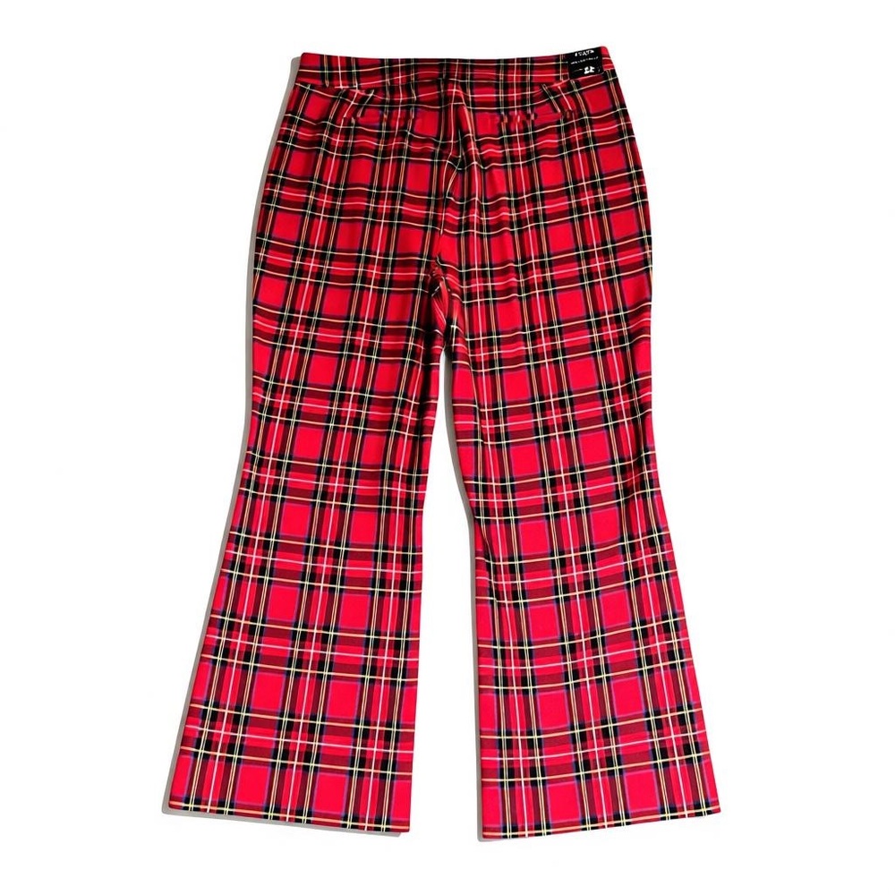 J.Crew‎ Kelsey Cropped Flare Pants Red Tartan Plaid NWT Size 12 - Picture 2 of 8